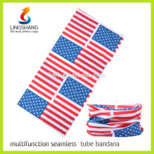 Ningbo LINGSHANG meilleur tube cycliste en gros tube multifonctionnel drapeau drapeau polyester écharpe magique bandeau bandana